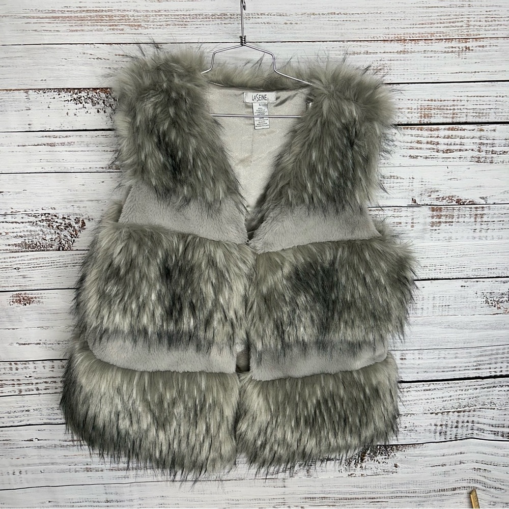 LaSeine faux fur vest size L